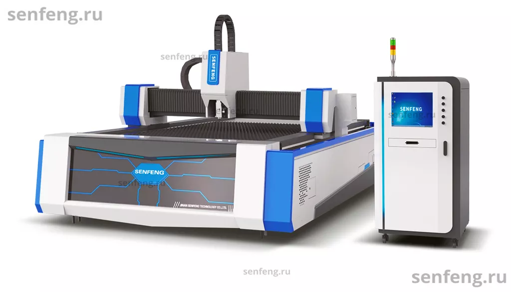Senfeng SF3015GS – лазерный станок резки металла открытого типа. Рабочее поле 3000х1500 мм. Мощность от 1,5 до 6 кВт.