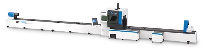 Senfeng SF9035NT – станок для лазерной резки трубы с тремя патронами. Длина трубы до 9 метров с диаметром до 350 мм. Мощность от 3 до 12 кВт.