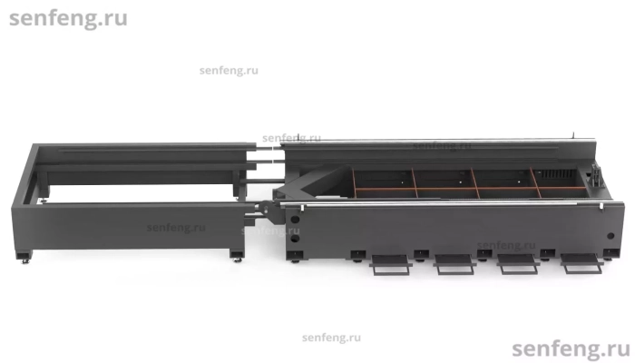 Senfeng SF3015H4 - высокомощный станок лазерной резки металла с защитой кабинетного типа и системой сменных столов. Рабочее поле 3000х1500 мм. Мощность от 6 до 60 кВт.