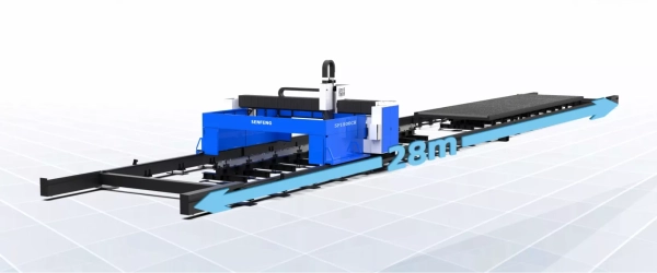 Senfeng SF1500CH – высокомощный портальный комплекс лазерной резки балочного металлопроката (тавр, двутавр), рабочая область 28 000 х 3000 мм, мощность 12-30 кВт