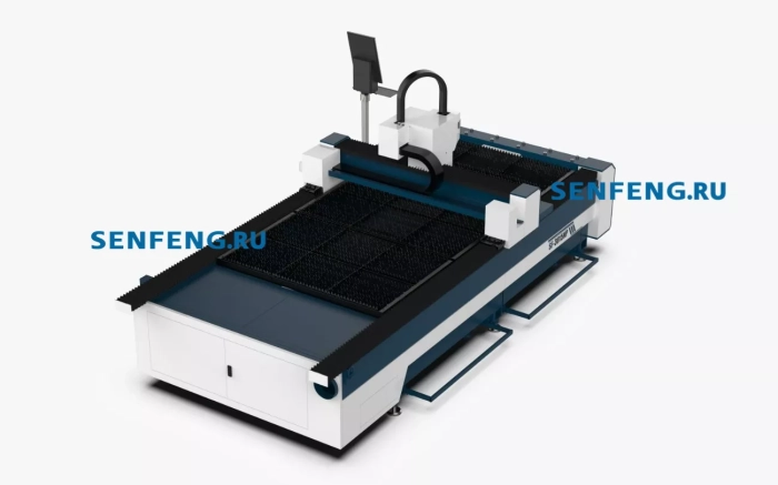 Senfeng SF3015NP – лазерный станок повышенной мощности открытого типа для резки металла, с усиленной станиной. Рабочее поле 3050х1530 мм. Мощность от 3 до 12 кВт.