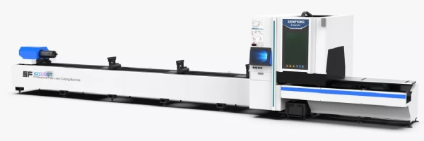 Senfeng SF6035GT – станок для лазерной резки трубы под углом до 45 ° с защитной кабиной в зоне реза. Длина трубы до 6 метров с диаметром до  360 мм. Мощность от 3 до 6 кВт.