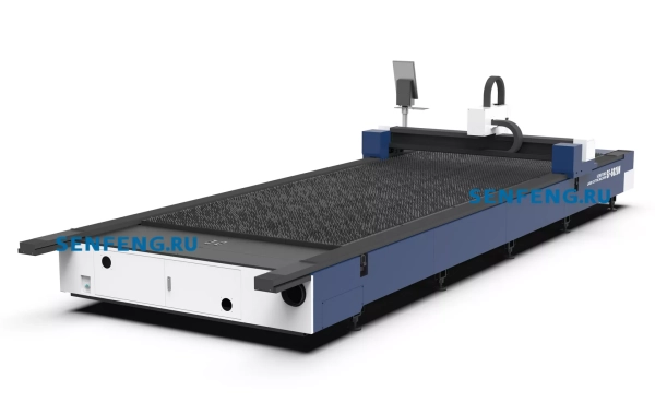 Senfeng SF6020N – лазерный станок резки металла открытого типа. Рабочее поле 6000х2000 мм. Мощность от 1,5 до 6 кВт.