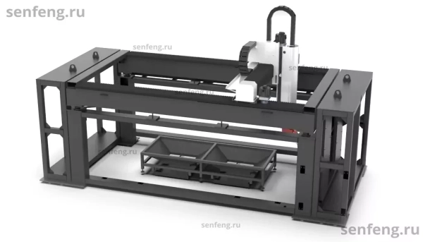 Senfeng SF3015TD - пятиосевой станок для лазерной резки объемных деталей сложной формы. С 180-градусной двухпозиционной вращающейся платформой. Рабочее поле 3000х1500 мм. Мощность от 1,5 до 4 кВт