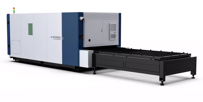 Senfeng SF4015HC – станок лазерной резки металла с защитой кабинетного типа и системой сменных столов. Рабочее поле 4000х1500 мм. Мощность от 1,5 до 12 кВт.