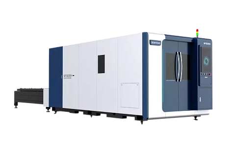 Лазерный комплекс для резки листового металла с кабинетной защитой и системой сменных столов