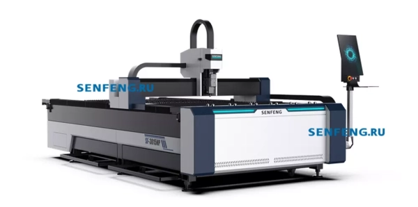 Senfeng SF3015NP – лазерный станок повышенной мощности открытого типа для резки металла, с усиленной станиной. Рабочее поле 3050х1530 мм. Мощность от 3 до 12 кВт.