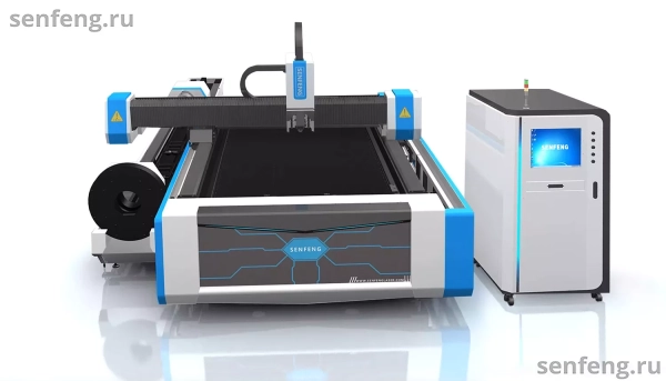 Senfeng SF3015MS – комбинированный станок лазерной резки металла и трубы открытого типа. Рабочее поле 3000х1500 мм. Длина трубы до 6 метров с диаметром до 220 мм. Мощность от 1,5 до 6 кВт.