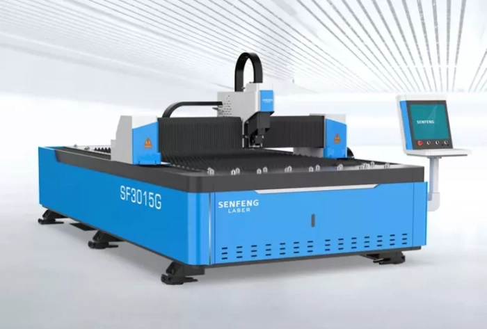 Senfeng SF3015G – лазерный станок резки металла открытого типа. Рабочее поле 3000х1500 мм. Мощность от 1,5 до 6 кВт.